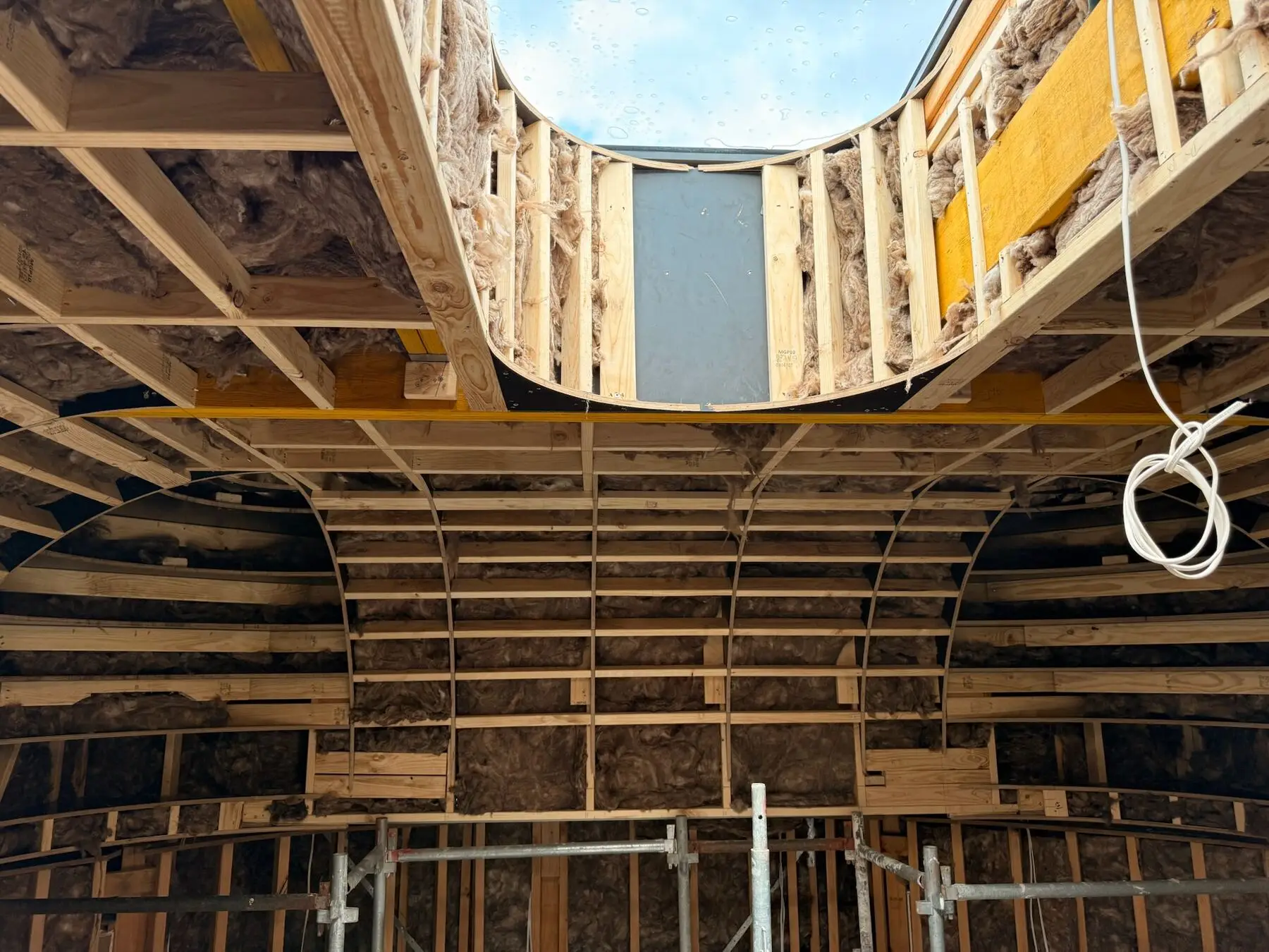 Ceiling framing ready for insulation