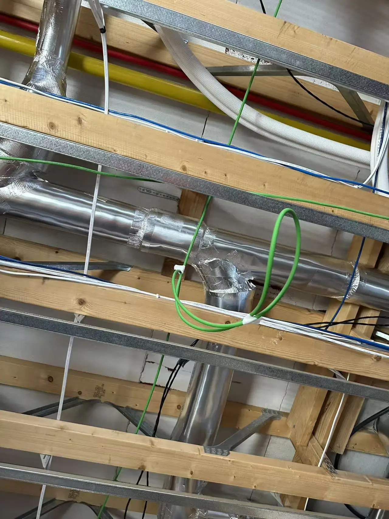 Lagged pipes in a ceiling space